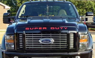 Recon Lighting - Ford 08-16 SUPERDUTY Raised Logo Acrylic Emblem Insert 3-Piece Kit for Hood, Tailgate, & Interior - RED - Image 4