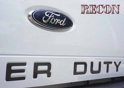 Recon Lighting - Ford 08-16 SUPERDUTY Raised Logo Carbon Fiber Emblem Insert 3-Piece Kit for Hood, Tailgate, & Interior - CARBON FIBER - Image 4
