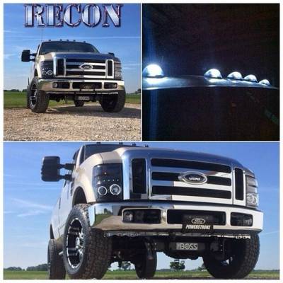 Recon Lighting - Ford Superduty 08-10 F250/F350/F450/F550 PROJECTOR HEADLIGHTS - Smoked / Black - Image 3