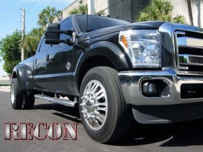 Recon Lighting - Ford Superduty 11-15 F250/F350/F450/F550 PROJECTOR HEADLIGHTS w/ CCFL HALOS & DRL - Clear / Chrome - Image 2