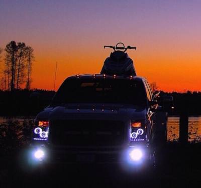 Recon Lighting - Ford Superduty 11-15 F250/F350/F450/F550 PROJECTOR HEADLIGHTS w/ CCFL HALOS & DRL - Clear / Chrome - Image 4