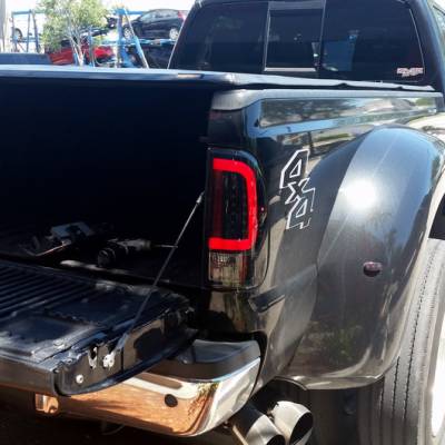 Recon Lighting - Ford Superduty F250HD/350/450/550 99-07 & F150 97-03 Straight aka "Style" Side OLED Tail Lights - Dark Red Smoked Lens - Image 2