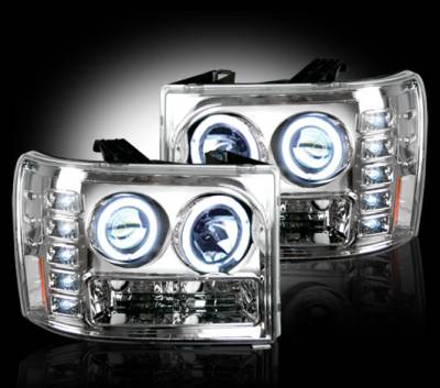 Recon Lighting - GMC Sierra 07-13 (2nd GEN) PROJECTOR HEADLIGHTS - Clear / Chrome - Image 2