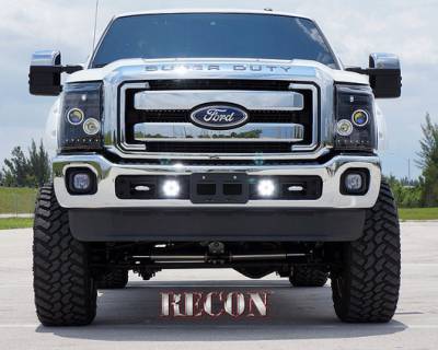 Recon Lighting - 3500 Lumen LED Driving / Utility Light w/ Impact Resistant Square Shaped Housing & Six 6000K White LEDs - Sold Individually - Chrome Internal Housing with Clear Lens w/ Black Reinforced Housing - Dimensions are (LxWxH) 4.25" x 2.50" x 4.25" - Image 4