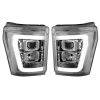 Recon Lighting - RECON Ford Superduty 11-16 F250/F350/F450/F550 PROJECTOR HEADLIGHTS w/ Ultra High Power Smooth OLED HALOS & DRL – Clear / Chrome - Image 2