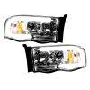 Recon Lighting - Dodge RAM 02-05 1500/2500/3500 PROJECTOR HEADLIGHTS w/ Ultra High Power Smooth OLED HALOS & DRL – Clear / Chrome - Image 2