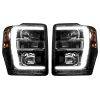 Recon Lighting - Ford Superduty 08-10 F250/F350/F450/F550 PROJECTOR HEADLIGHTS w/ Ultra High Power Smooth OLED HALOS & DRL – Smoked / Black - Image 2