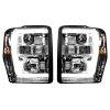 Recon Lighting - Ford Superduty 08-10 F250/F350/F450/F550 PROJECTOR HEADLIGHTS w/ Ultra High Power Smooth OLED HALOS & DRL – Clear / Chrome - Image 2