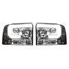 Recon Lighting - Ford Superduty 05-07 F250/F350/F450/F550 PROJECTOR HEADLIGHTS w/ Ultra High Power Smooth OLED HALOS & DRL – Clear / Chrome - Image 2