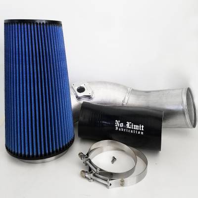6.0 Cold Air Intake 03-07 Ford Super Duty Power Stroke Raw Oiled Filter No Limit Fabrication