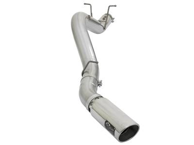 Exhaust Systems / Manifolds - DPF Back Single - AFE - ATLAS 4 IN Aluminized Steel DPF-Back Exhaust System w/ Polished Tip GM Diesel Trucks 17-18 V8-6.6L (td) L5P