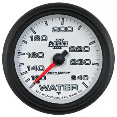 Auto Meter Gauge; Water Temp; 2 5/8in.; 120-240deg. F; Mechanical; Phantom II 7832